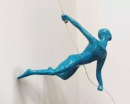 Ancizar Marin Sculptures  Ancizar Marin Sculptures  Male Climber #21 (Teal)
